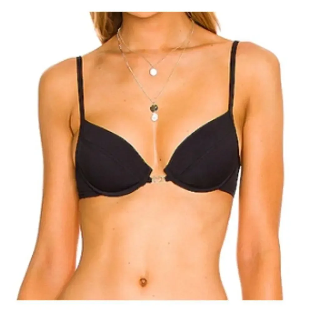 L*SPACE Stardust Bikini Top In Black S